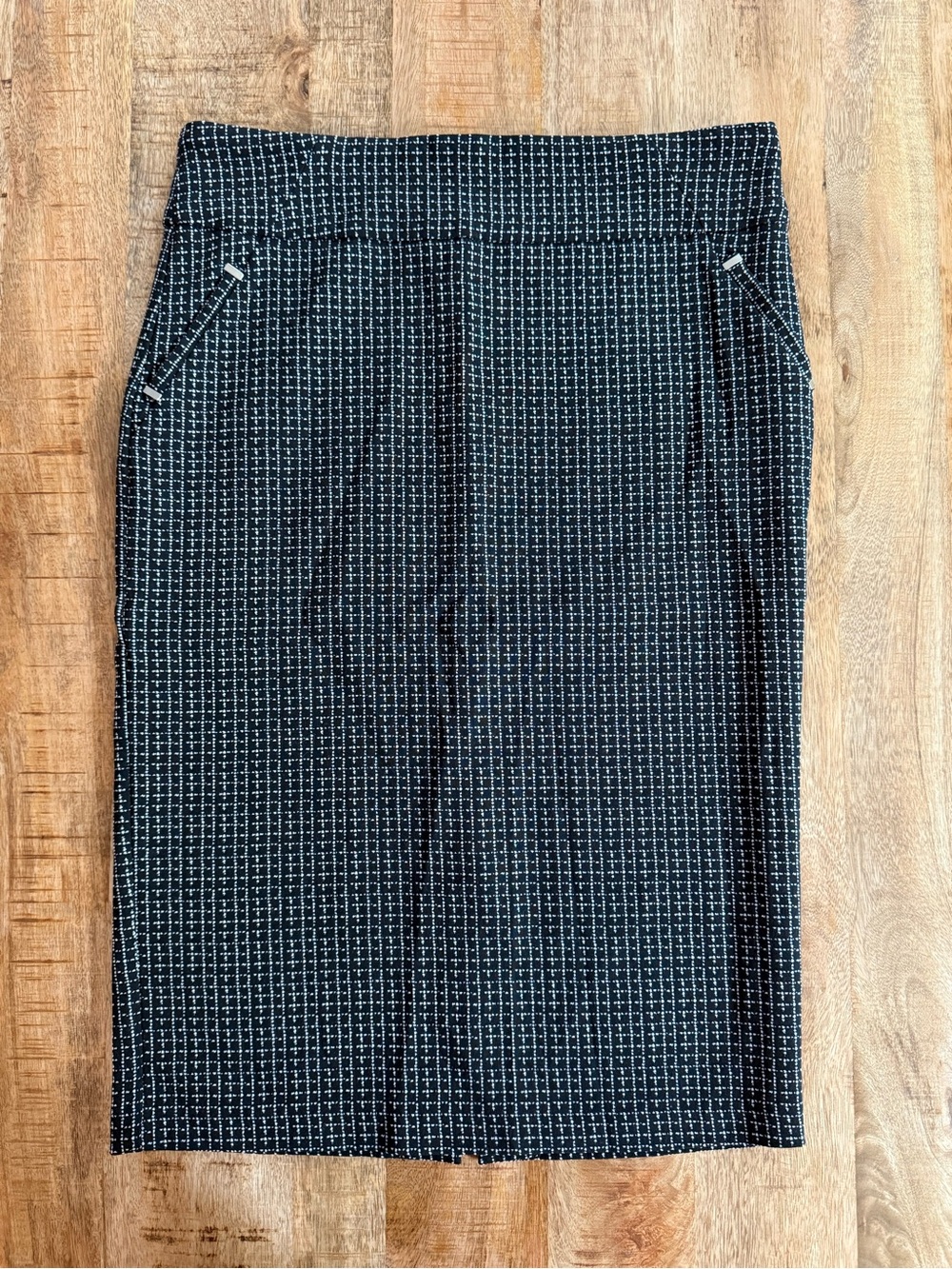 NWT Jenna Rose Black & White Textured Print Pencil Skirt Size 8
